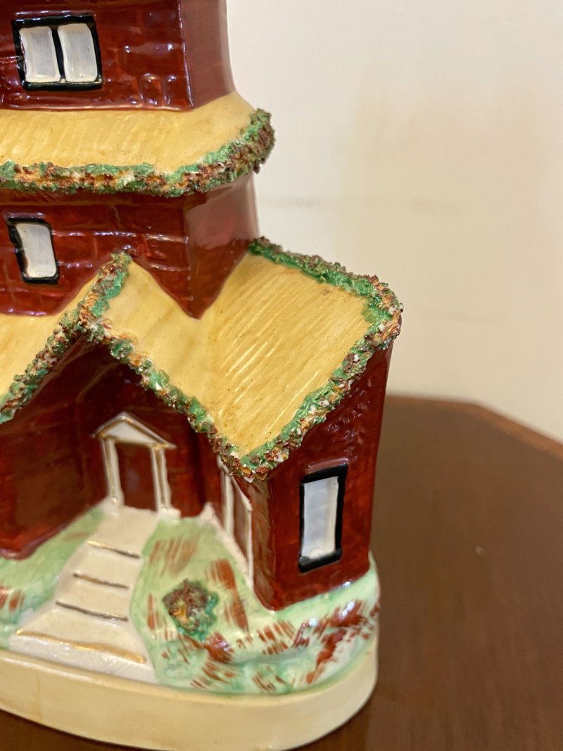 Antique Victorian Staffordshire Flatback House - Image 5